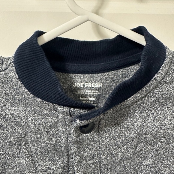 Joe Fresh Navy Blue Bomber Jacket Button Up Size 12-18 months Toddler Baby - Picture 5 of 7